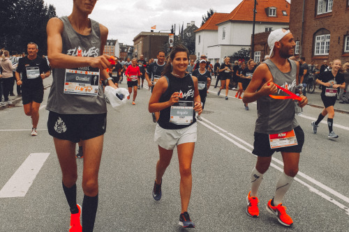 Oualid, Bego y Aitor en Copenhagen Half Marathon